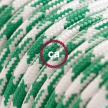 TO202 Green Houndstooth Round Electric Cable covered by Rayon fabric