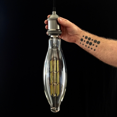 XXXL LED Transparent Light Bulb - Cigar- 4W E40 Dimmable 2200K