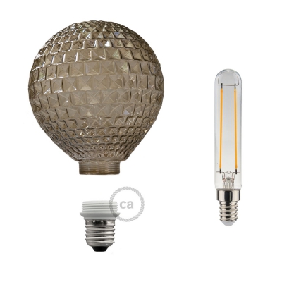 Modular LED Decorative Light bulb with Smoked Diamond Cut 5W E27 Dimmable 2700K