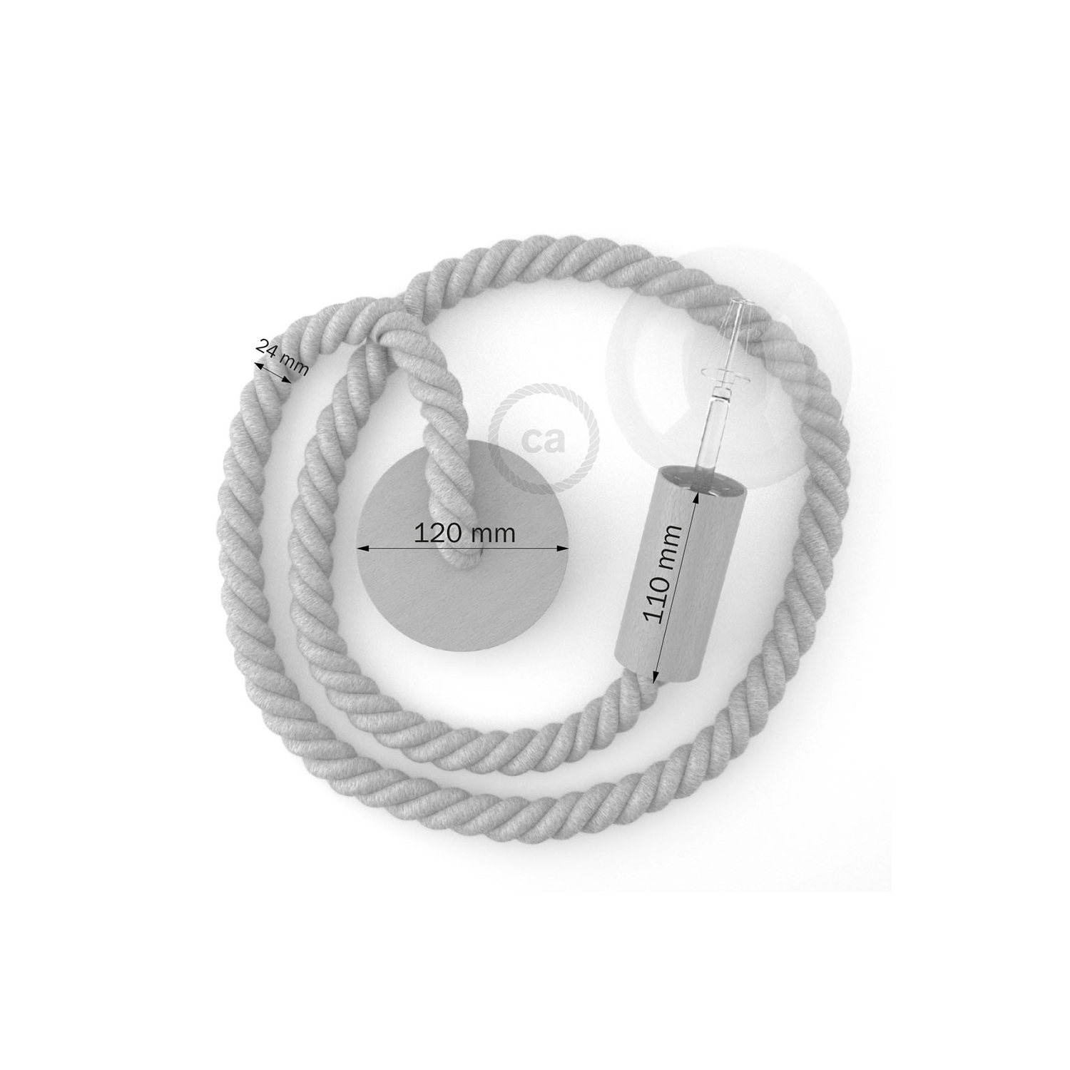 Wooden Pendant Light Natural: 2XL Jute