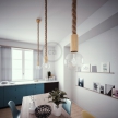 Wooden Pendant, suspended lamp with nautical 3XL 30mm rope in raw jute, Made in Italy