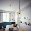Wooden Pendant, suspended lamp with nautical 3XL 30mm rope in natural linen, Made in Italy