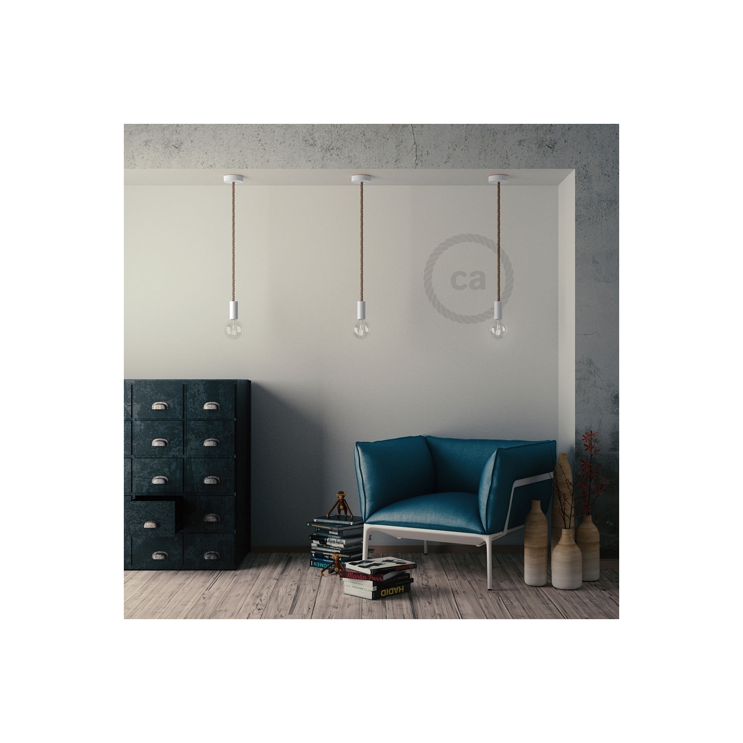 Wooden Pendant: XL 16mm Rope Cable
