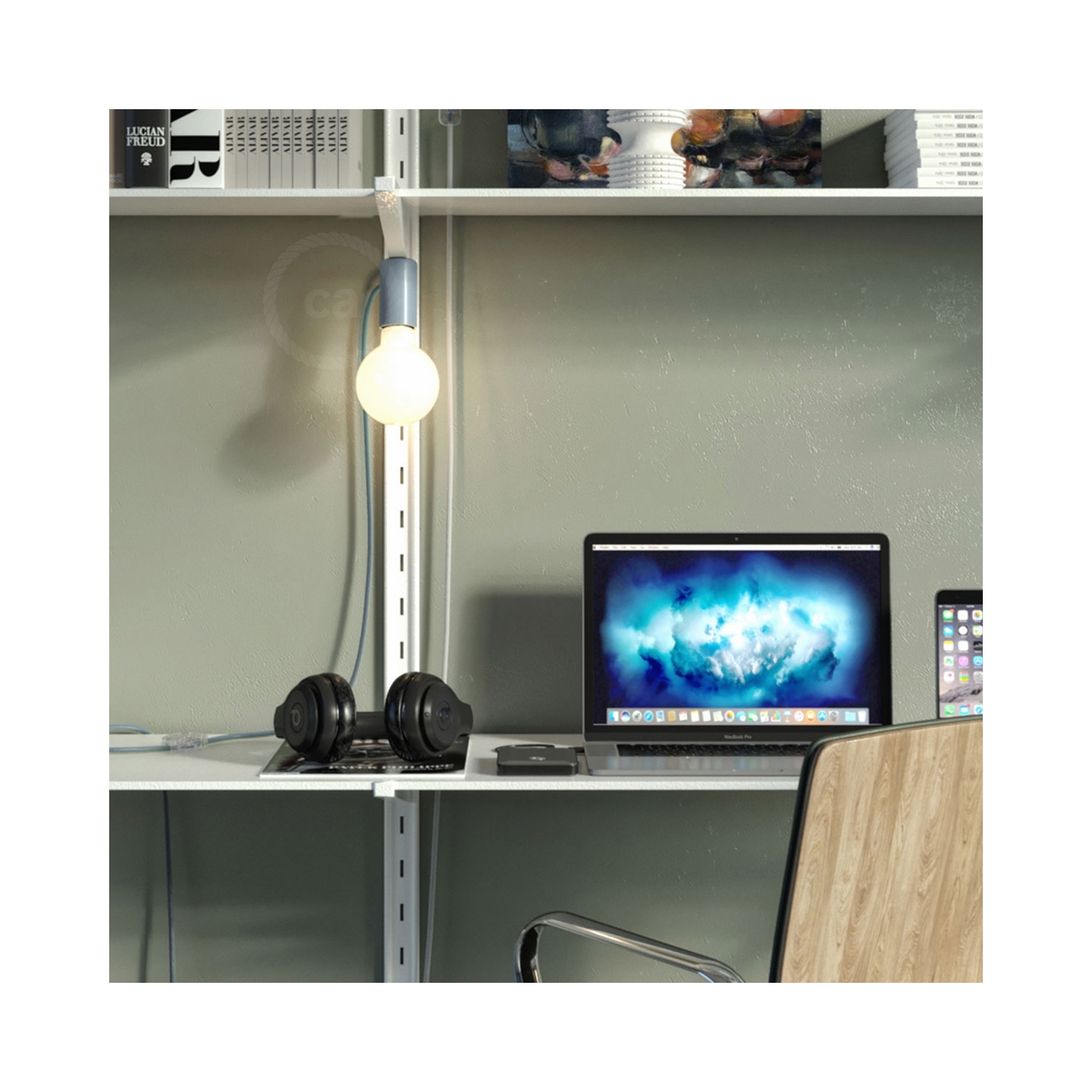 Magnetico®-Plug Blue, ready-to-use magnetic lamp holder