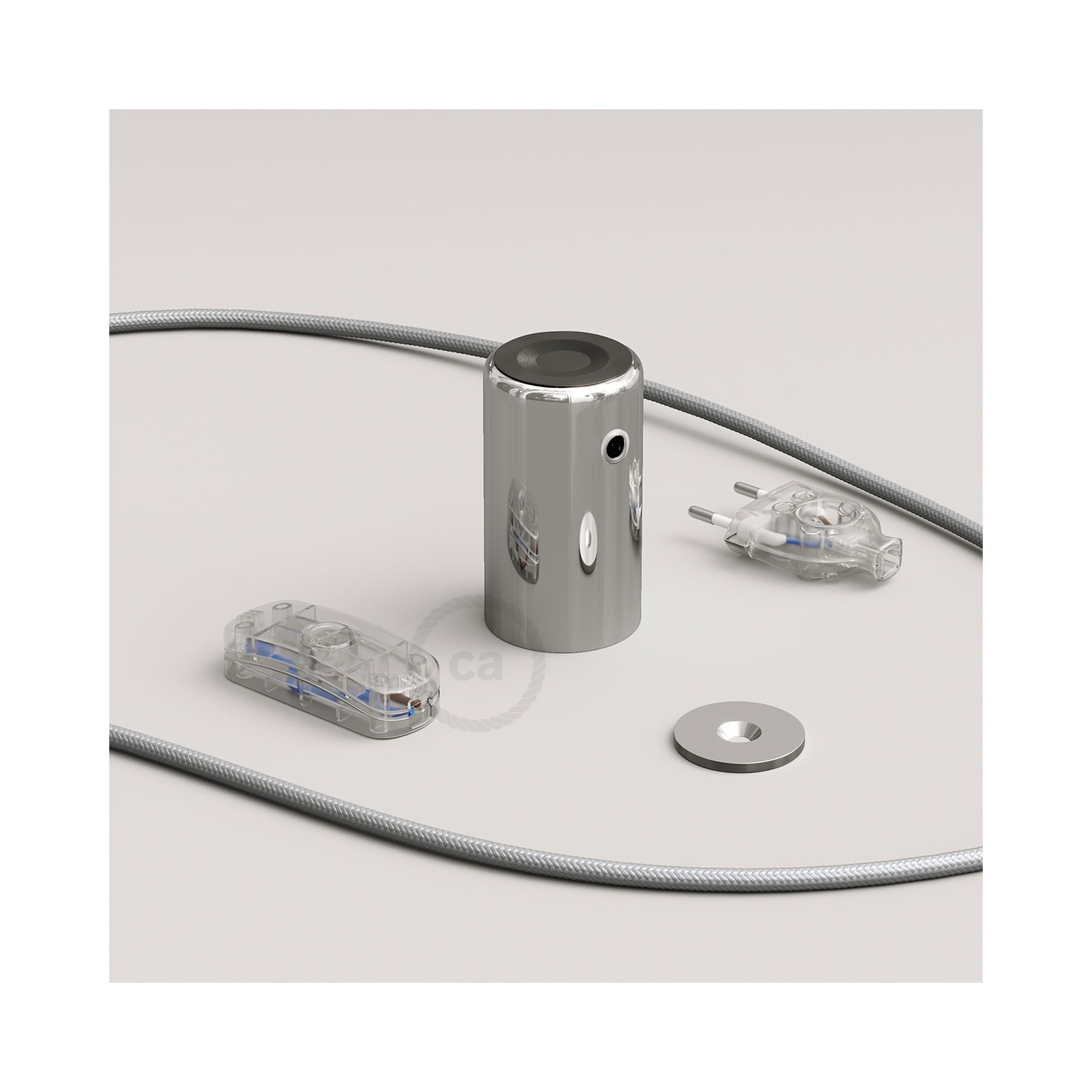 Magnetico®-Plug Chrome, ready-to-use magnetic lamp holder