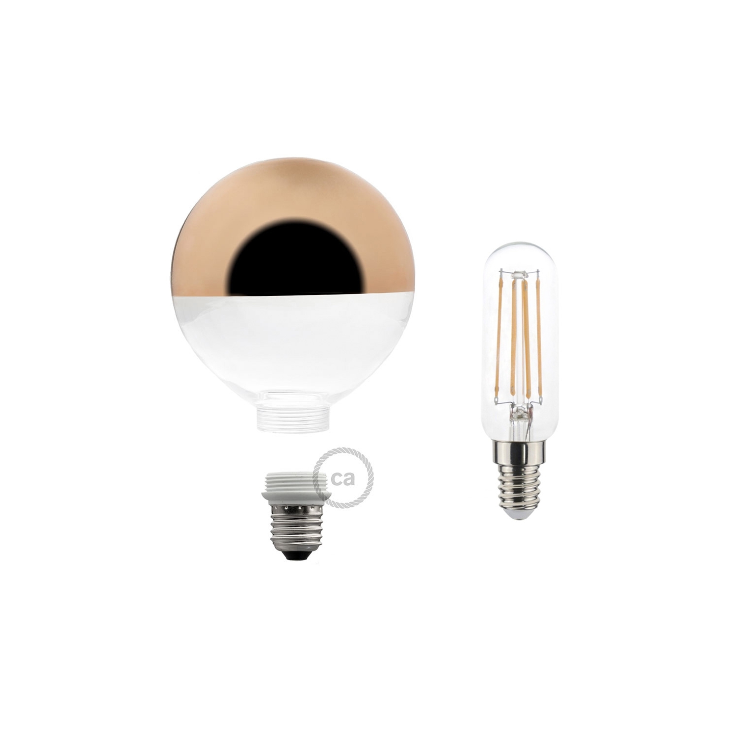 Modular LED Decorative Light bulb with Copper Semisphere 5W E27 Dimmable 2700K