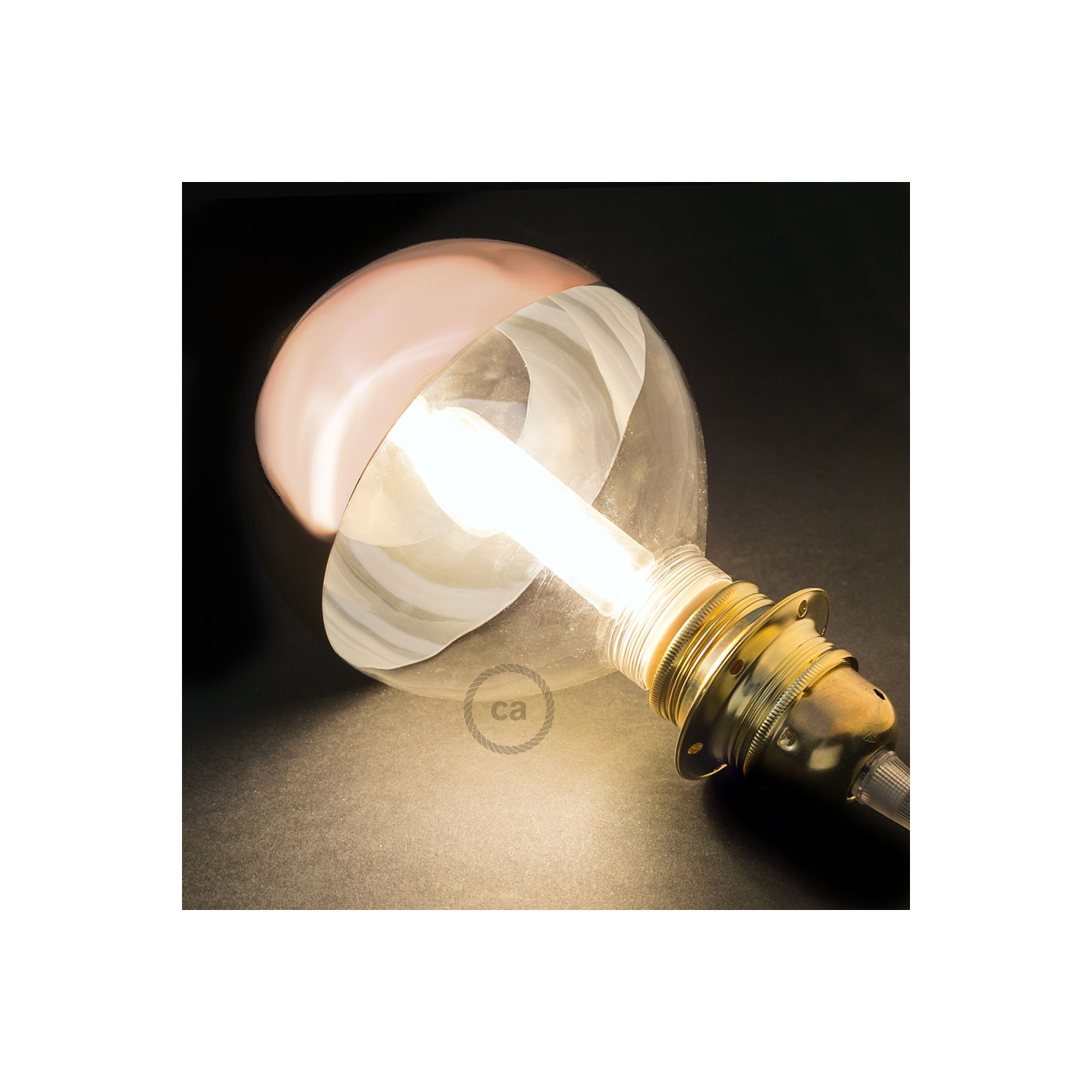 Modular LED Decorative Light bulb with Copper Semisphere 5W E27 Dimmable 2700K