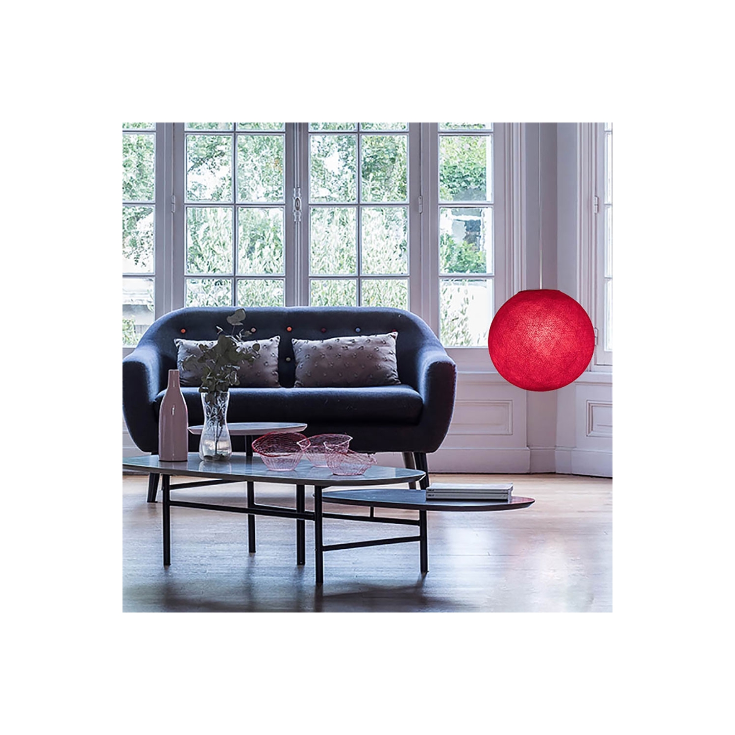 Sphere M lampshade made of polyester fiber, 35 cm diameter - 100% handmade