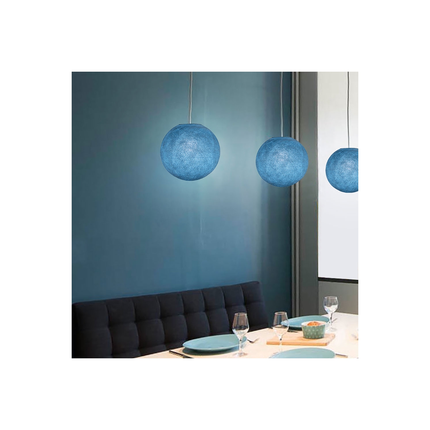 Sphere M lampshade made of polyester fiber, 35 cm diameter - 100% handmade