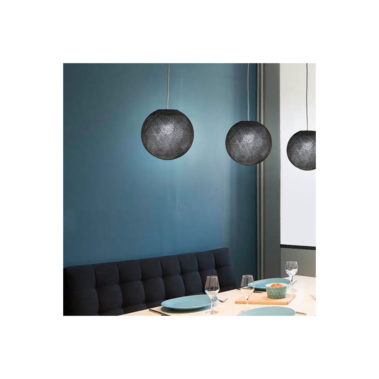 Sphere M lampshade made of polyester fiber, 35 cm diameter - 100% handmade