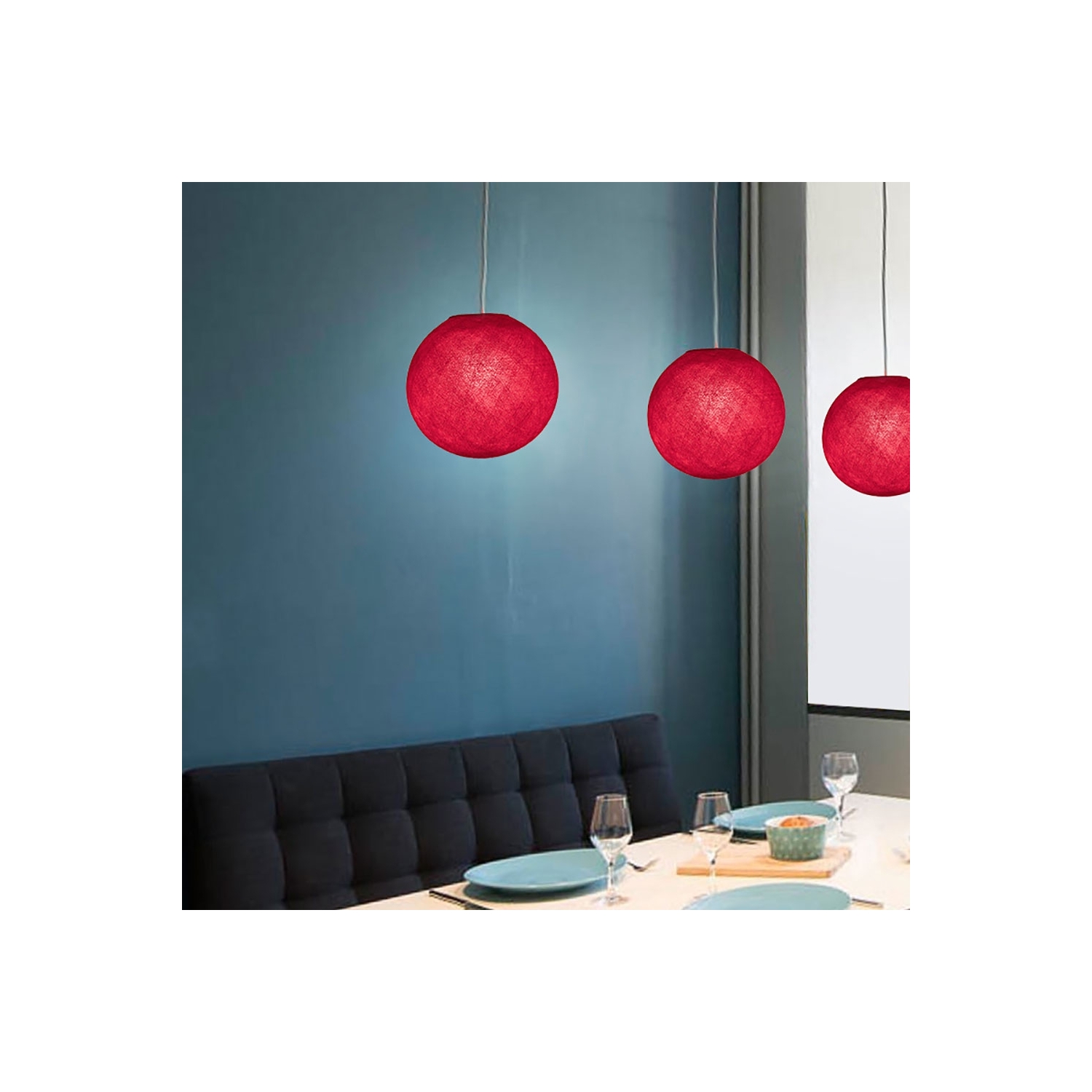 Sphere M lampshade made of polyester fiber, 35 cm diameter - 100% handmade