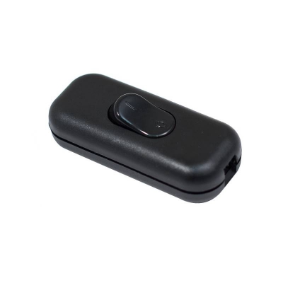 Black Switch Double pole inline rounded