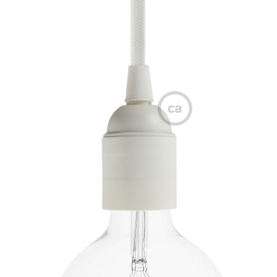 Thermoplastic E27 lamp holder kit - White