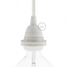Double ferrule thermoplastic E27 lamp holder kit for lampshade - White