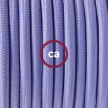 Single Pendant, suspended lamp with Lilac Rayon textile cable RM07