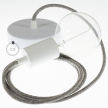 Pendel singolo, lampada sopensione cavo tessile Lino Naturale Grigio RN02