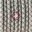 Single Pendant, suspended lamp with Lozenge Green Thyme textile cable RD62