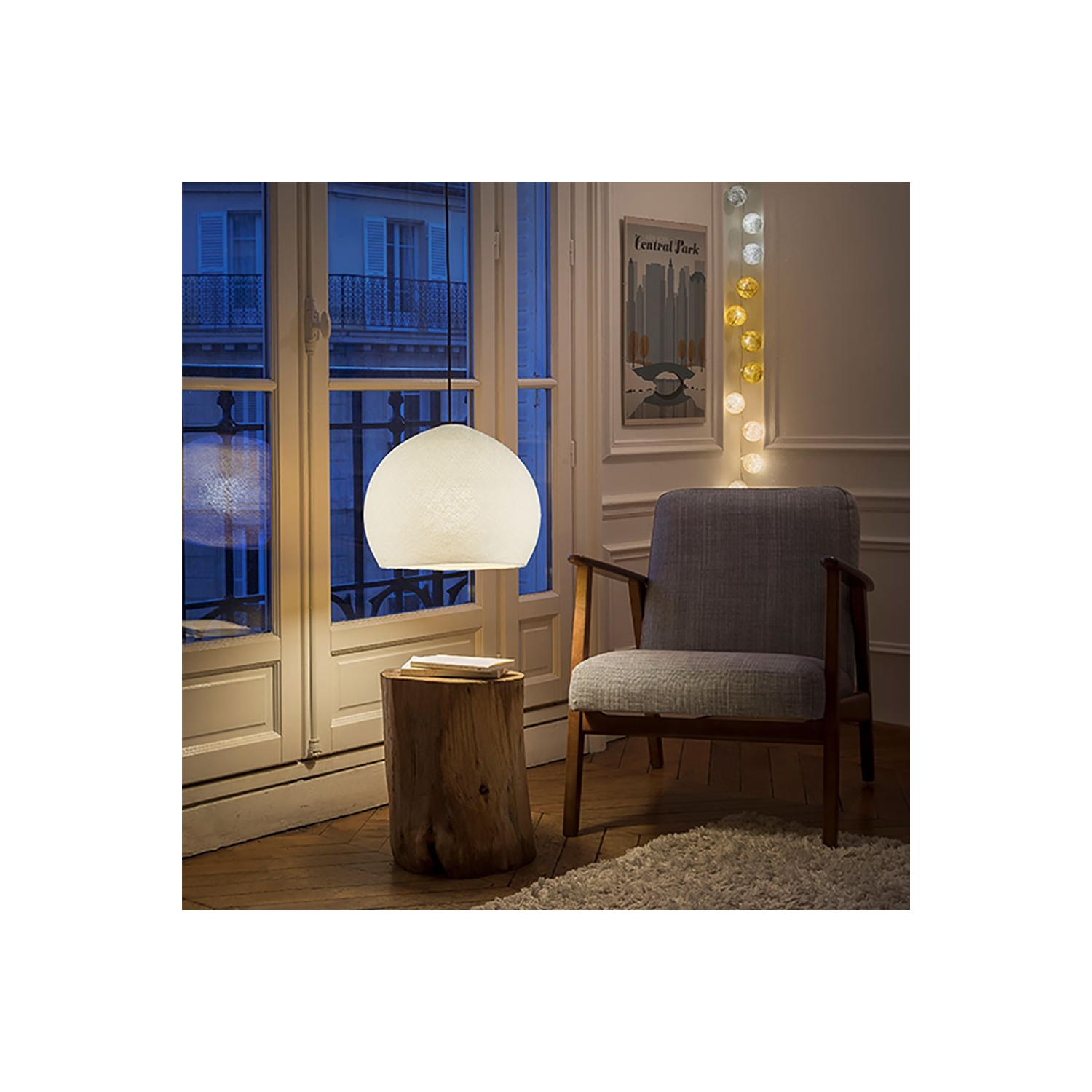 Dome M lampshade made of polyester fiber, 35 cm diameter - 100% handmade