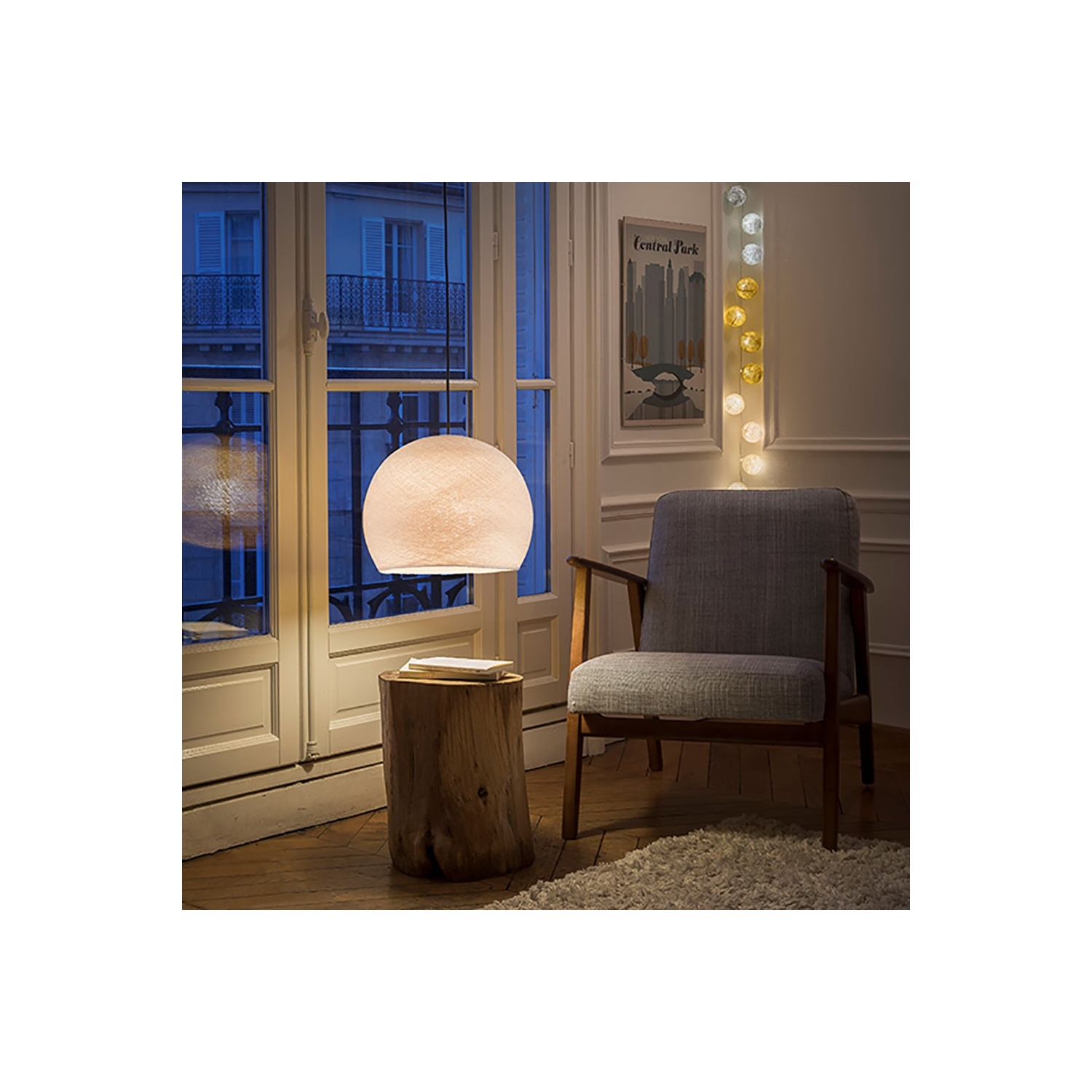 Dome M lampshade made of polyester fiber, 35 cm diameter - 100% handmade