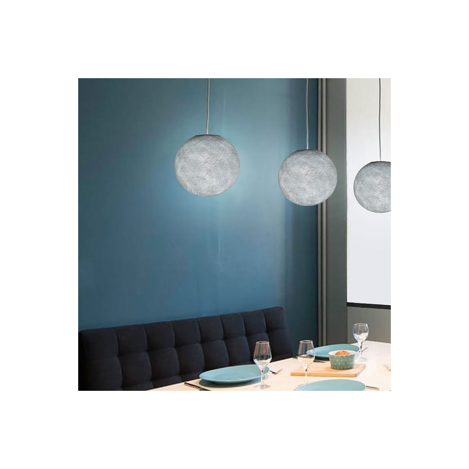 Sphere XS lampshade made of polyester fiber, 25 cm diameter - 100% handmade