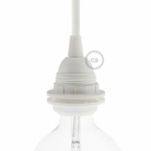 Thermoplastic E27 lamp holder kit with double ferrule for lampshade - White