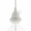 Thermoplastic E27 lamp holder kit with double ferrule for lampshade - White