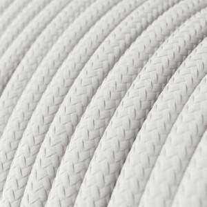 RM01 White Round Rayon Electrical Fabric Cloth Cord Cable