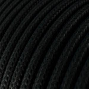 RM04 Black Round Rayon Electrical Fabric Cloth Cord Cable