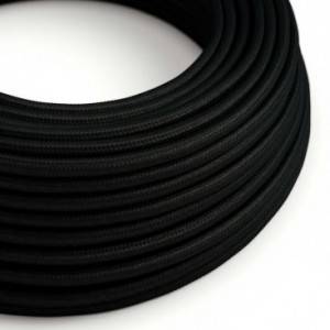 RM04 Black Round Rayon Electrical Fabric Cloth Cord Cable