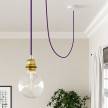 RM14 Violet Round Rayon Electrical Fabric Cloth Cord Cable