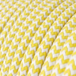 RZ10 Yellow ZigZag Round Rayon Electrical Fabric Cloth Cord Cable