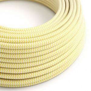 RZ10 Yellow ZigZag Round Rayon Electrical Fabric Cloth Cord Cable