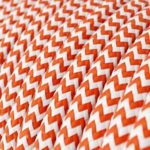 RZ15 Orange ZigZag Round Rayon Electrical Fabric Cloth Cord Cable