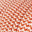 RZ15 Orange ZigZag Round Rayon Electrical Fabric Cloth Cord Cable