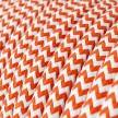 RZ15 Orange ZigZag Round Rayon Electrical Fabric Cloth Cord Cable