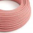 RZ09 Red Zig Zag Round Rayon Electrical Fabric Cloth Cord Cable