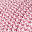 RZ08 Fuchsia ZigZag Round Rayon Electrical Fabric Cloth Cord Cable