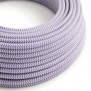 RZ07 Lilac ZigZag Round Rayon Electrical Fabric Cloth Cord Cable
