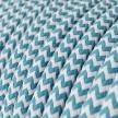 RZ11 Cyan ZigZag Round Rayon Electrical Fabric Cloth Cord Cable