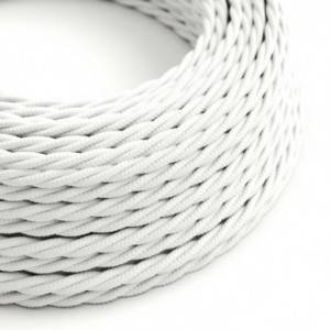 TM01 White Twisted Rayon Electrical Fabric Cloth Cord Cable