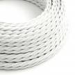 TM01 White Twisted Rayon Electrical Fabric Cloth Cord Cable