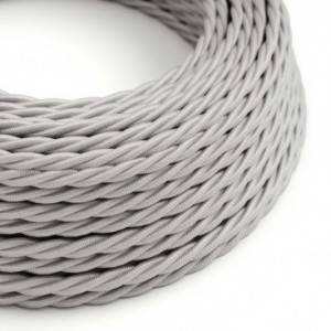 TM02 Silver Twisted Rayon Electrical Fabric Cloth Cord Cable