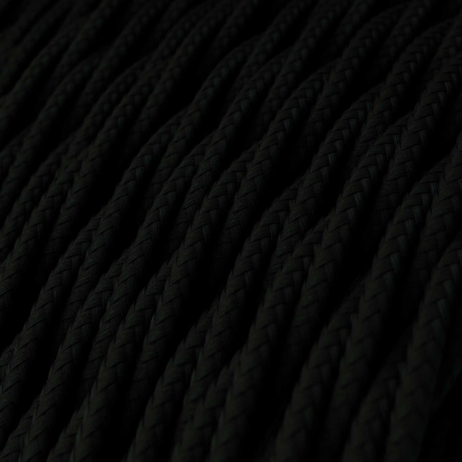 TM04 Black Twisted Rayon Electrical Fabric Cloth Cord Cable