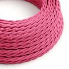 TM08 Fuchsia Twisted Rayon Electrical Fabric Cloth Cord Cable