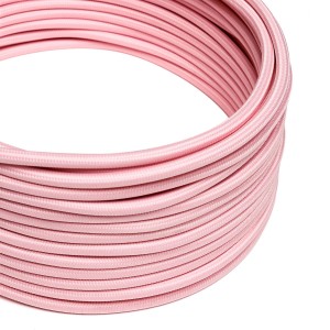 RM16 Baby Pink Round Rayon Electrical Fabric Cloth Cord Cable