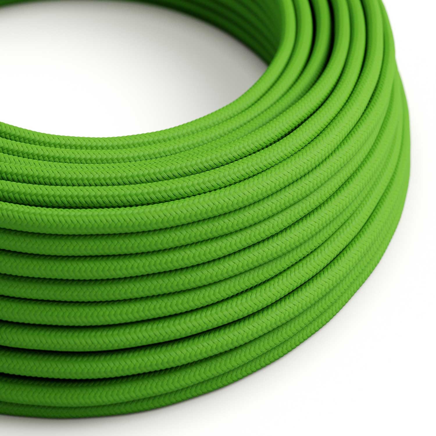 RM18 Green Lime Round Rayon Electrical Fabric Cloth Cord Cable