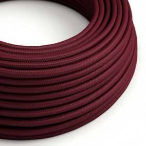 RM19 Burgundy Round Rayon Electrical Fabric Cloth Cord Cable