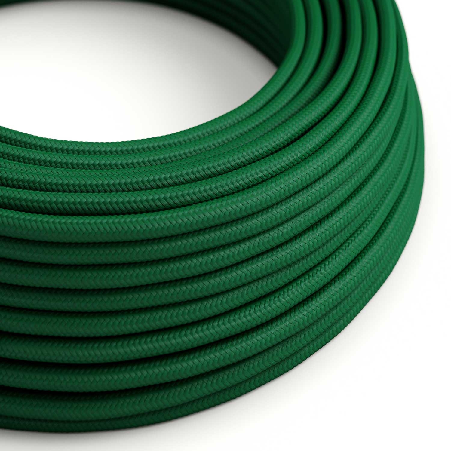 RM21 Dark Green Round Rayon Electrical Fabric Cloth Cord Cable