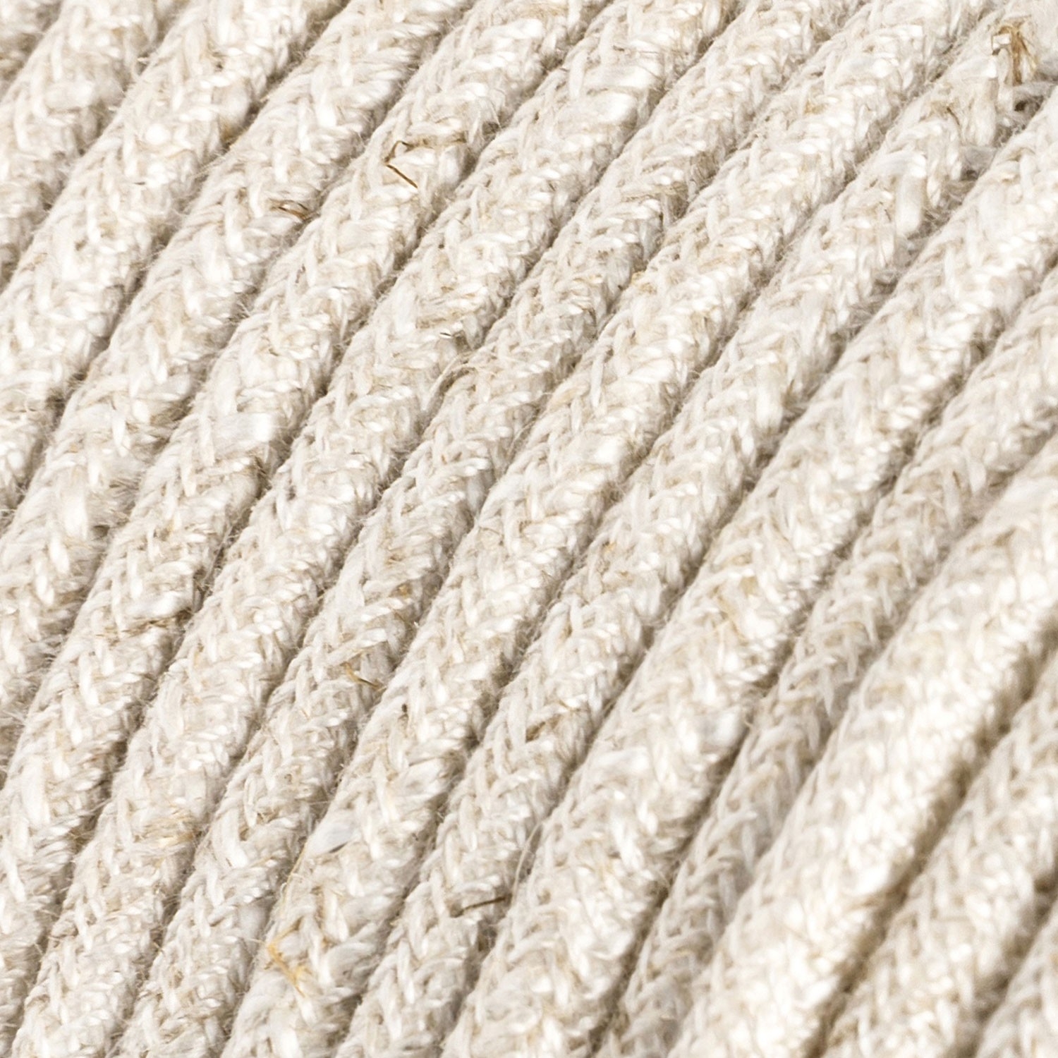 RN01 Natural Neutral Round Linen Electrical Fabric Cloth Cord Cable