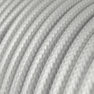 RM02 Silver Round Rayon Electrical Fabric Cloth Cord Cable